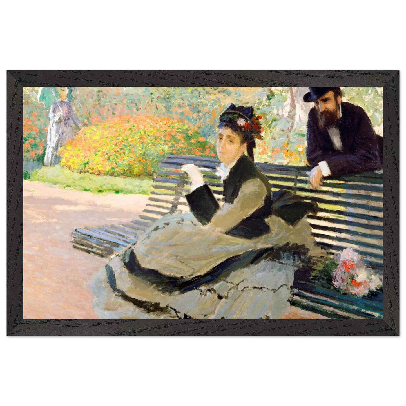 Camille Monet Garden Bench Art – Exquisite Artwork for Garden Lovers - Vibrantwalls
