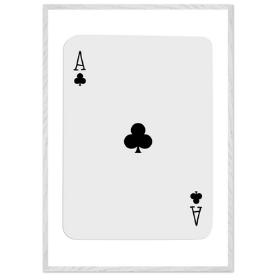 Ace of Clubs Poker Card Print - Elegant Framed Wall Art, Eco-Friendly Wood Frame & Multiple Sizes - Vibrantwalls