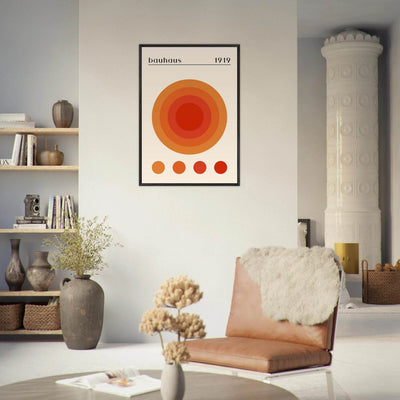 Bauhaus 1919 Orange & Red Circles - Vibrantwalls