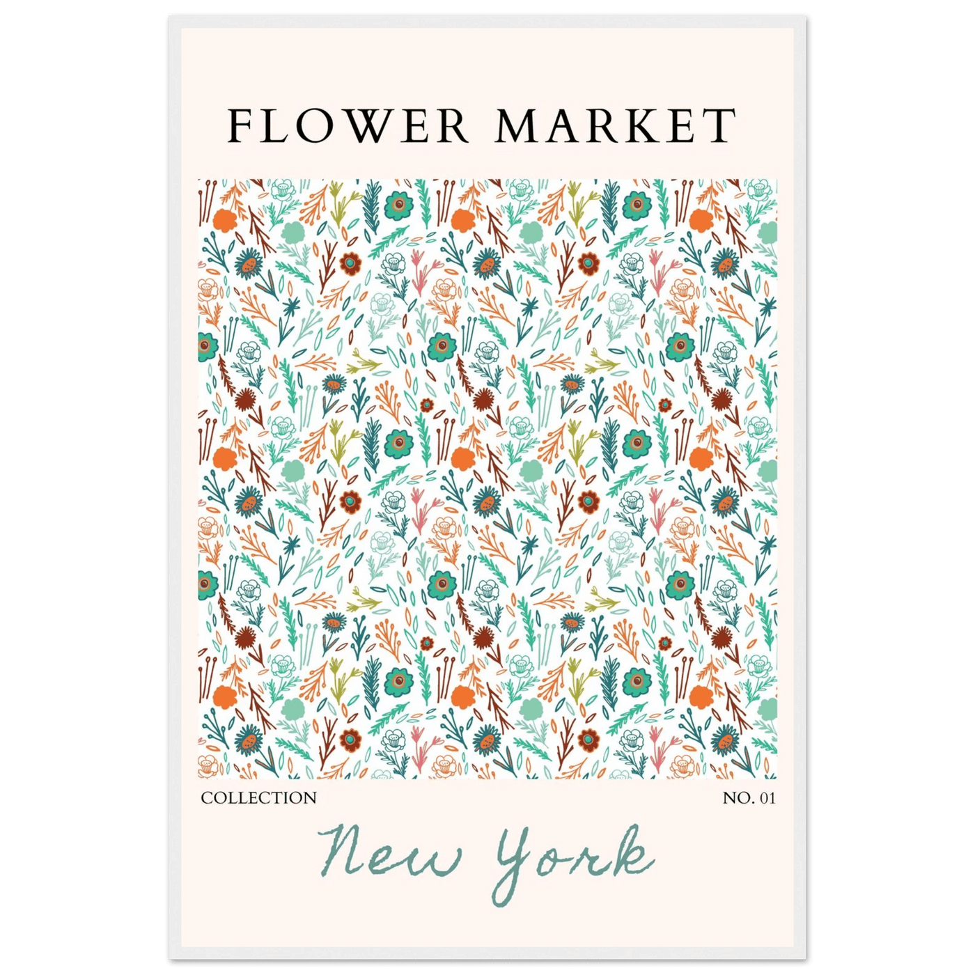 Flower Market New York Framed Poster – Whimsical Floral Art Print | Ready-to-Hang in Your Choice of Frame - Vibrantwalls