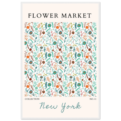 Flower Market New York Framed Poster – Whimsical Floral Art Print | Ready-to-Hang in Your Choice of Frame - Vibrantwalls