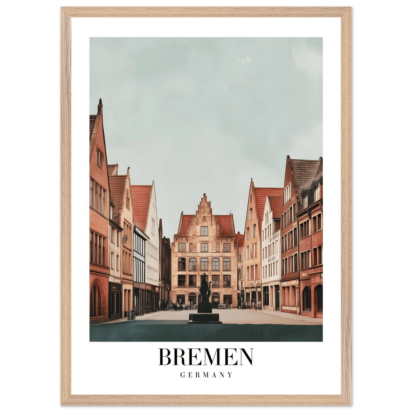 Bremen Germany Framed Poster – Vintage Cityscape Wall Art with Customizable Wooden Frame - Vibrantwalls