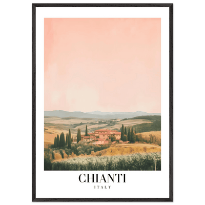 Chianti, Italy Framed Poster – Vintage Tuscan Countryside Wall Art with Customizable Wooden Frame - Vibrantwalls