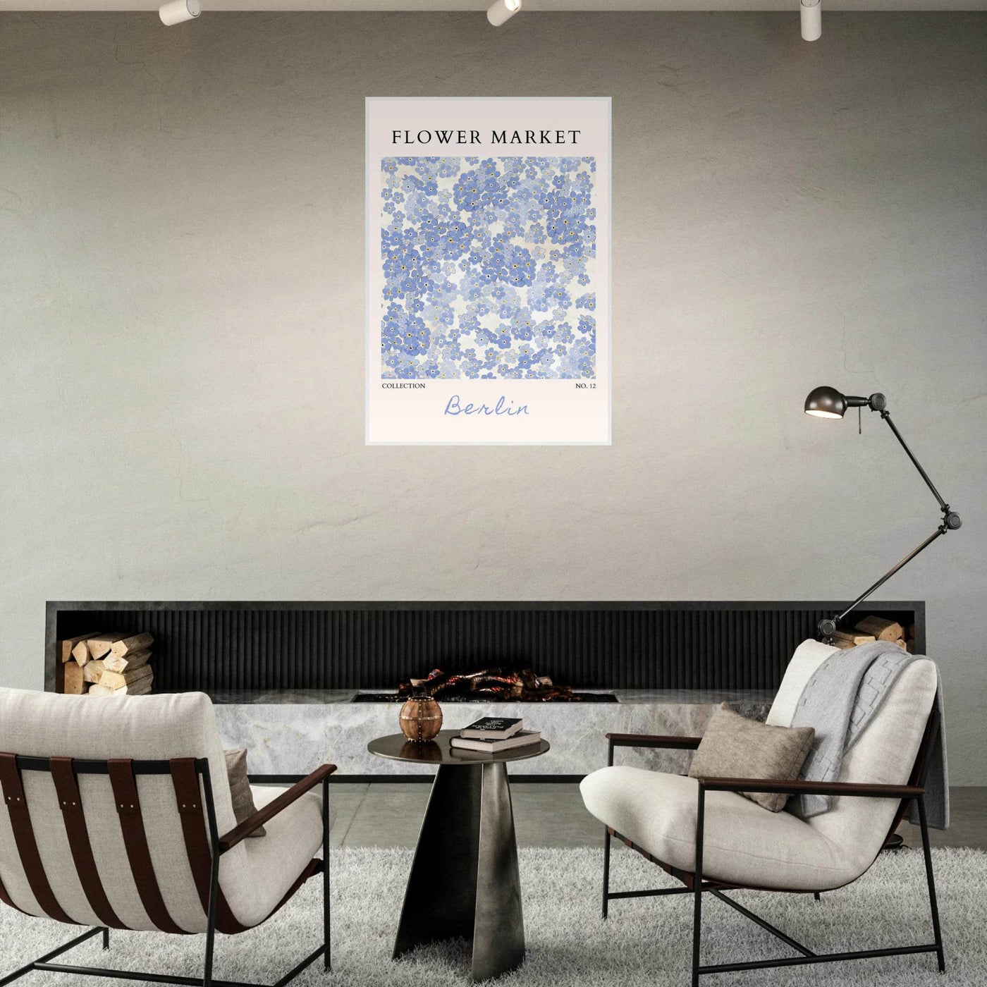 Forget-Me-Not Bloom Framed Poster – Gentle Blue Floral Art Print | Berlin Collection | Ready-to-Hang Wall Art - Vibrantwalls