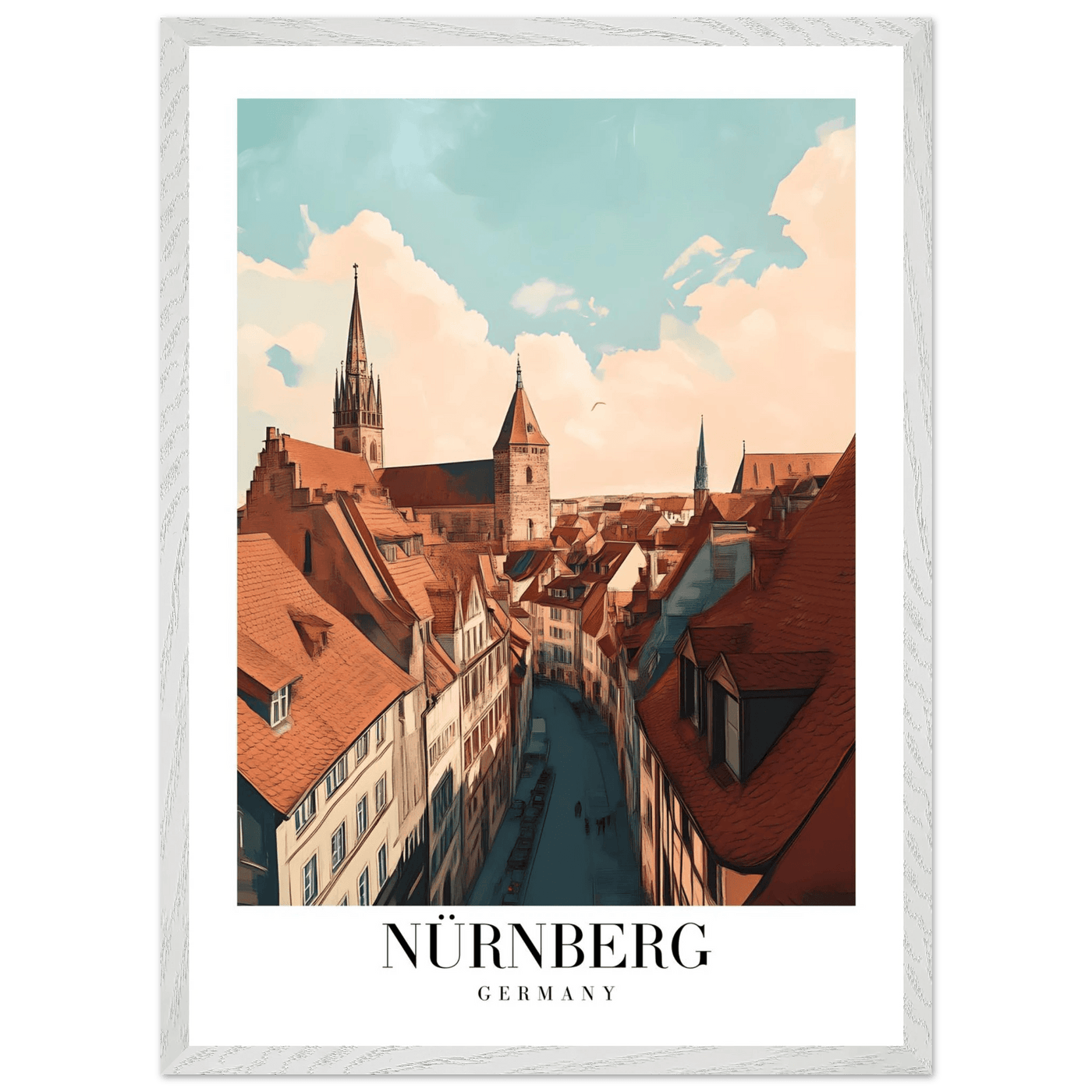 Nürnberg Germany Framed Poster – Vintage Travel Wall Art with Wooden Frame - Vibrantwalls