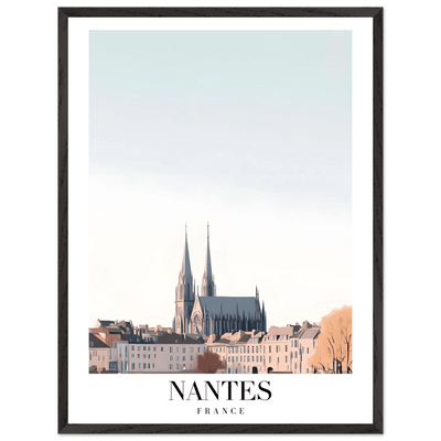 Nantes France Cathedral Framed Poster - Minimalist Travel Wall Art in Your Choice of Size & Frame - Vibrantwalls