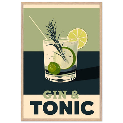 Gin Tonic Cocktail Recipe Contemporary Bar Poster - Vibrantwalls