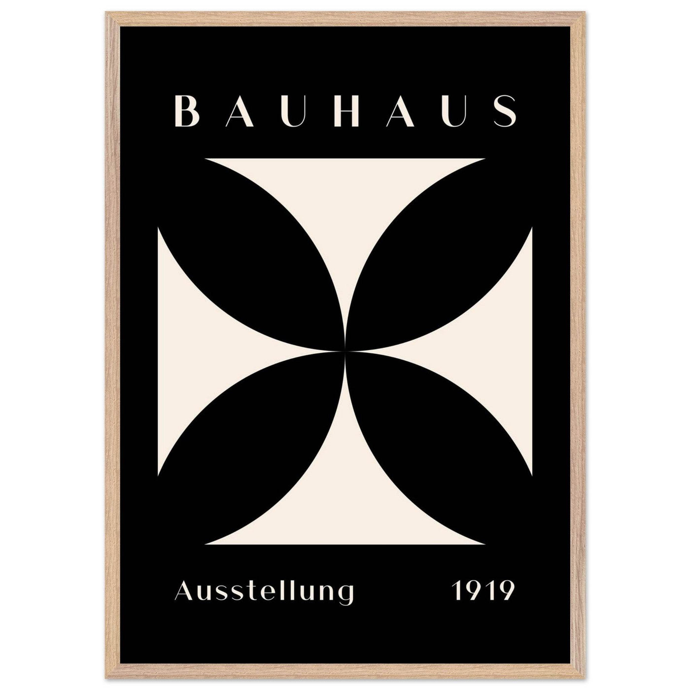Bauhaus Ausstellung 1919 Black & Cream Minimalist - Vibrantwalls