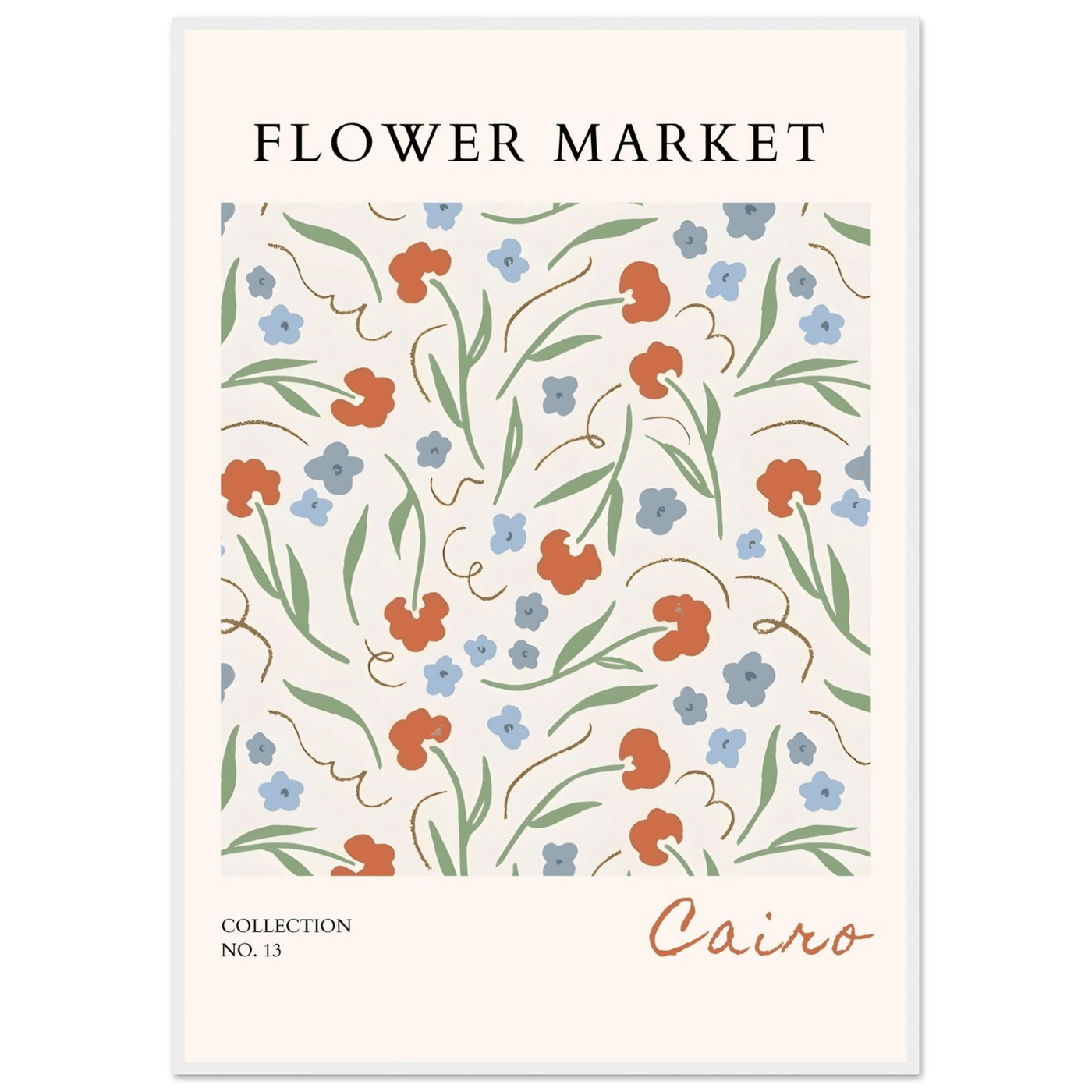 Flower Market Cairo Framed Poster – Abstract Floral Art Print | Earthy Tones & Ready-to-Hang Decor - Vibrantwalls