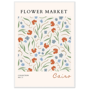 Flower Market Cairo Framed Poster – Abstract Floral Art Print | Earthy Tones & Ready-to-Hang Decor - Vibrantwalls