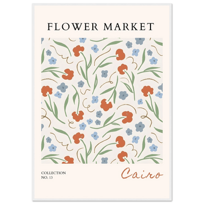 Flower Market Cairo Framed Poster – Abstract Floral Art Print | Earthy Tones & Ready-to-Hang Decor - Vibrantwalls
