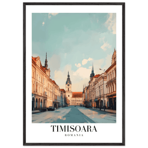 Timisoara Romania Framed Poster – Vintage Cityscape Wall Art with Wooden Frame - Vibrantwalls