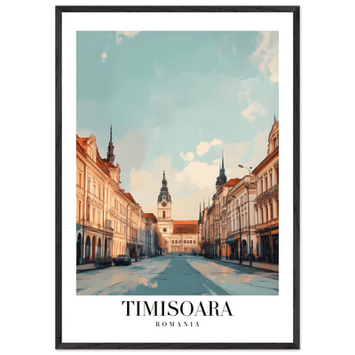 Timisoara Romania Framed Poster – Vintage Cityscape Wall Art with Wooden Frame - Vibrantwalls