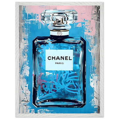 Abstract Chanel No. 5 Art Print in Mounted Frame - Iconic Glamour for Modern Decor - Vibrantwalls