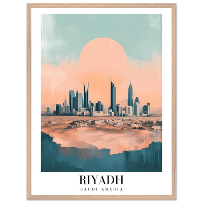Riyadh Saudi Arabia Framed Poster – Modern Desert City Wall Art in Earthy Tones - Vibrantwalls