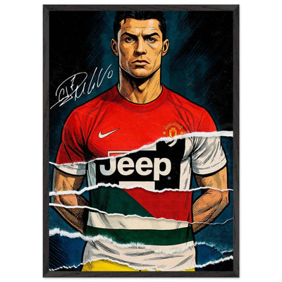 Cristiano Ronaldo Pop Art Mounted Framed Poster – Iconic, Ready to Hang, Eco-Friendly - Vibrantwalls