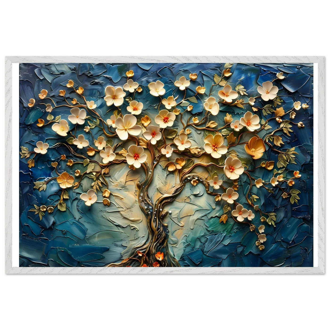 Textured Tree of Life Impasto Blooms - Vibrantwalls