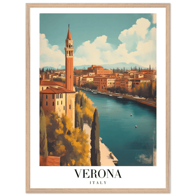 Verona Italy Framed Poster – Vintage Italian Travel Wall Art with Wooden Frame - Vibrantwalls