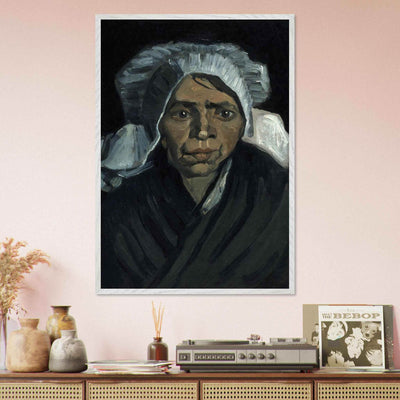 Peasant Woman Sculpture - Exquisite Head of a Peasant Woman Art Piece - Vibrantwalls