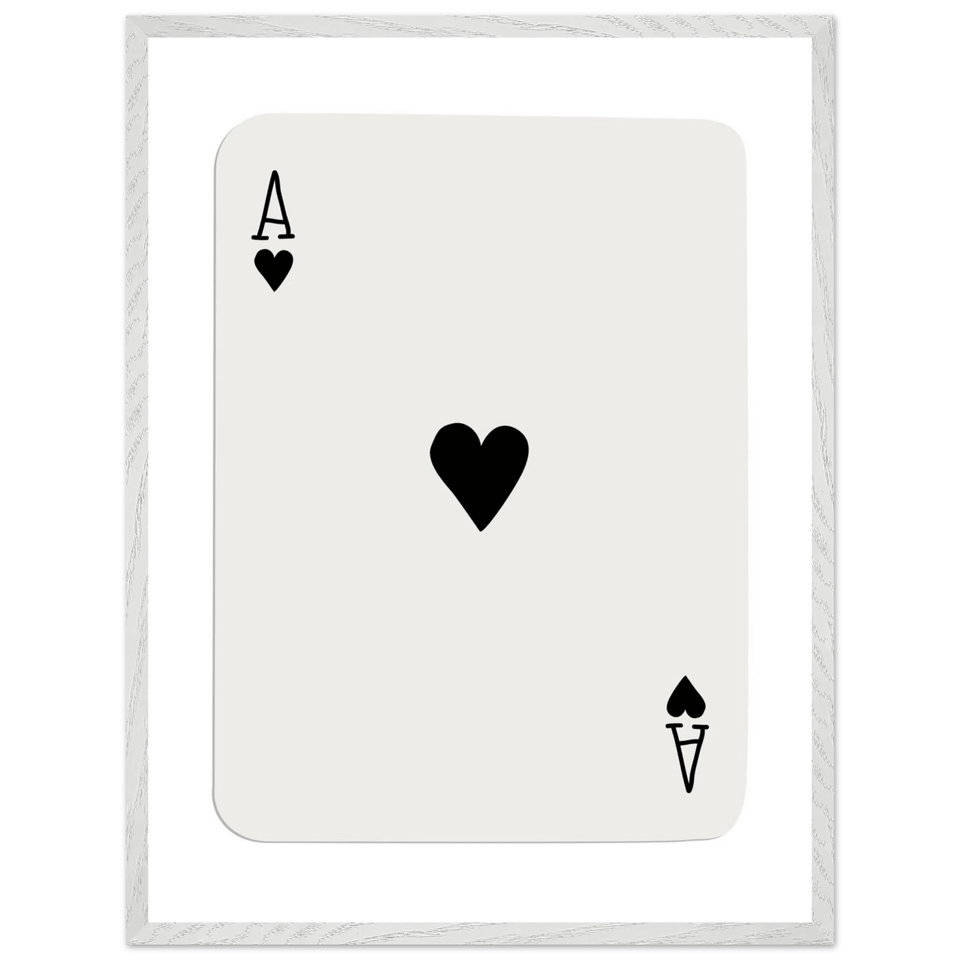 Ace of Hearts Poker Card Print - Elegant Framed Wall Art, Eco-Friendly Wood Frame & Multiple Sizes - Vibrantwalls