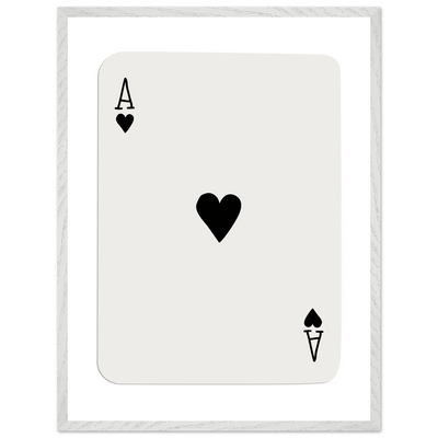 Ace of Hearts Poker Card Print - Elegant Framed Wall Art, Eco-Friendly Wood Frame & Multiple Sizes - Vibrantwalls