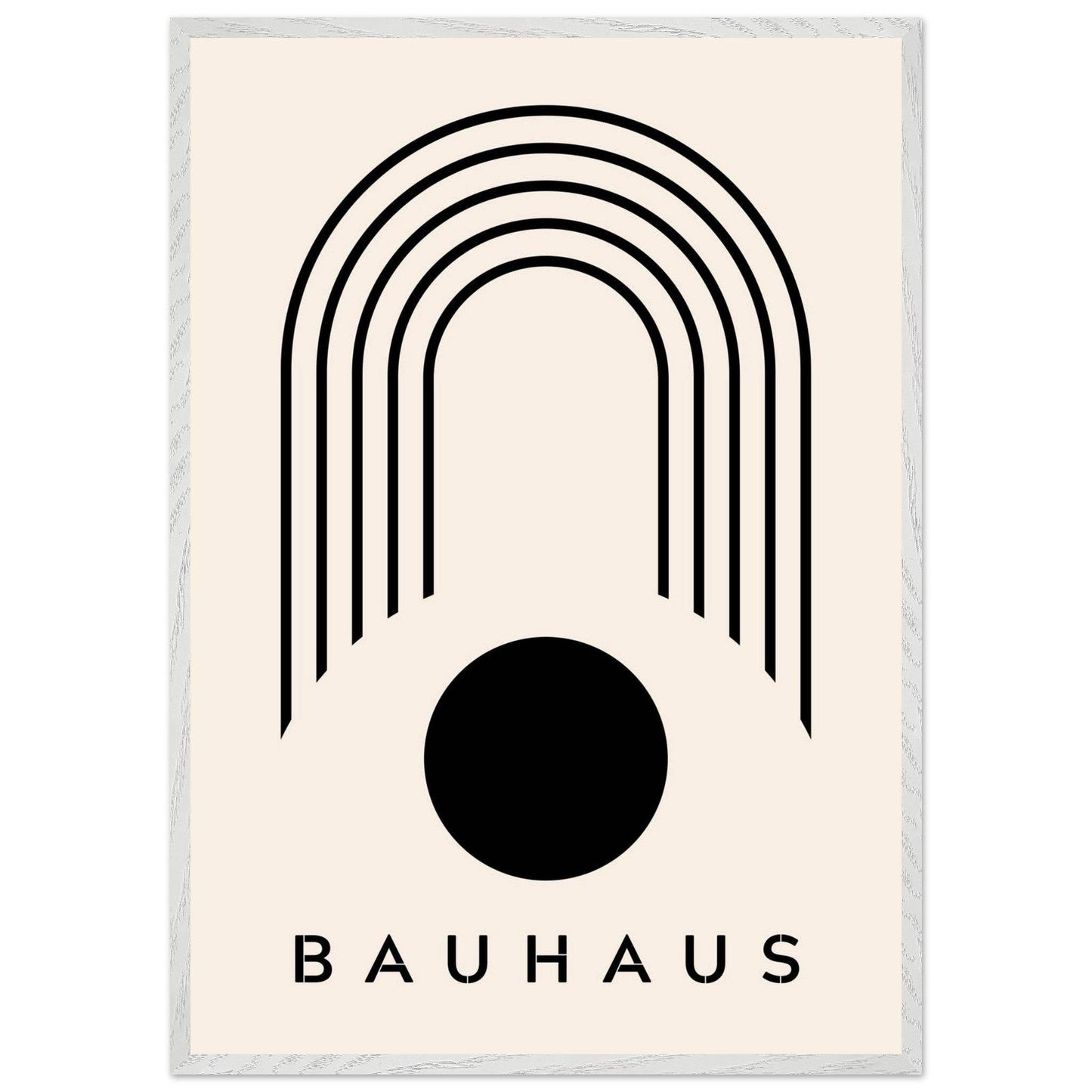 Bauhaus Black Beige Arch Circle Movement Style Design Wall Art - Vibrantwalls