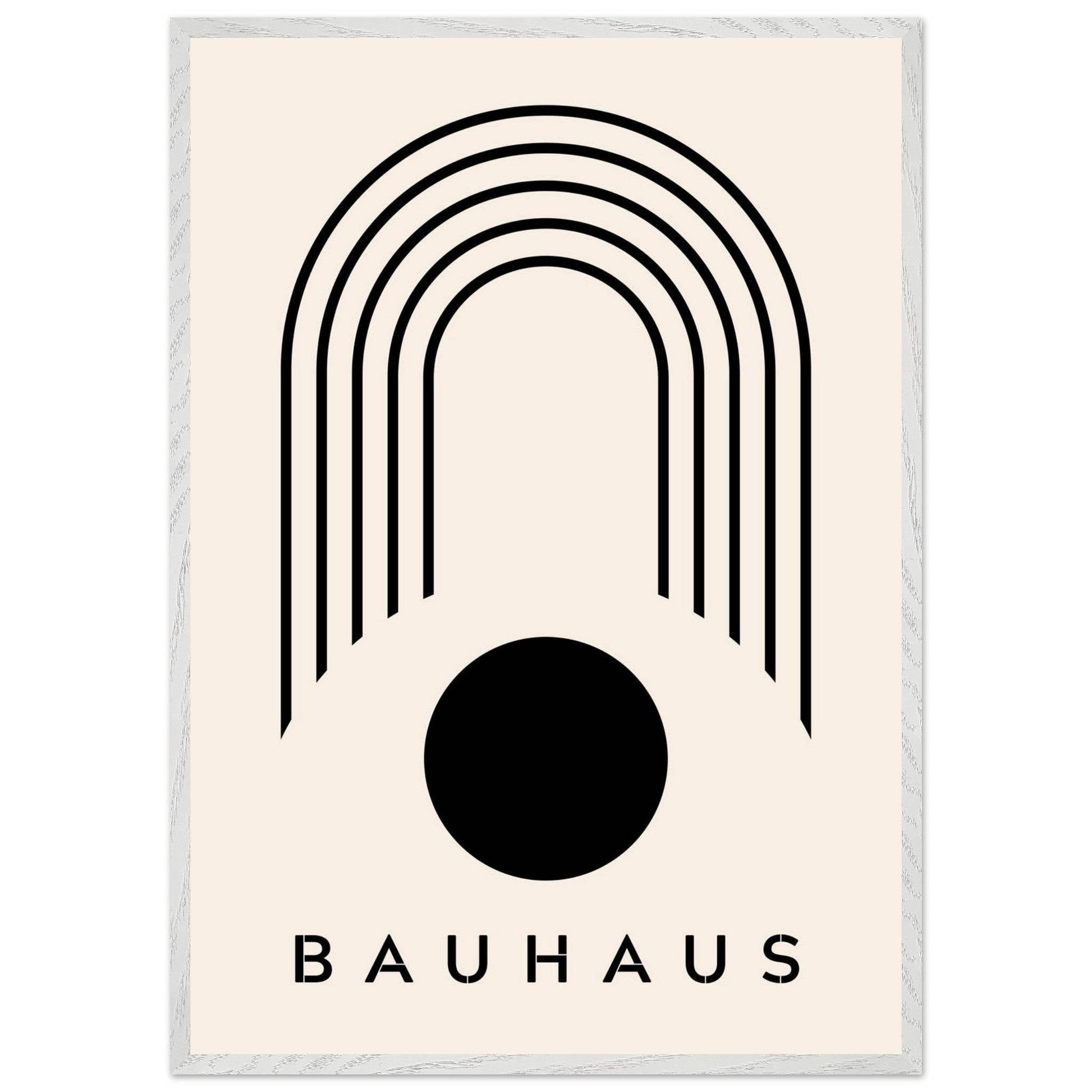 Bauhaus Black Beige Arch Circle Movement Style Design Wall Art - Vibrantwalls