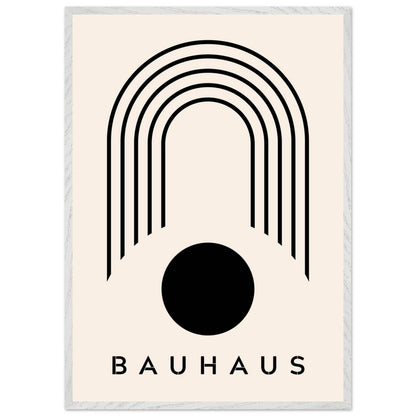 Bauhaus Black Beige Arch Circle Movement Style Design Wall Art - Vibrantwalls