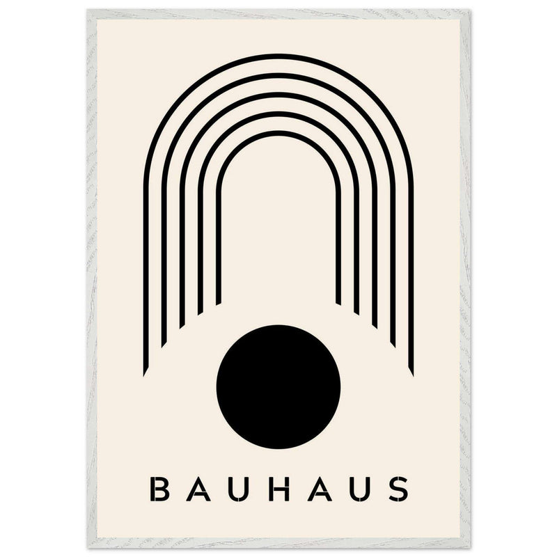 Bauhaus Black Beige Arch Circle Movement Style Design Wall Art - Vibrantwalls