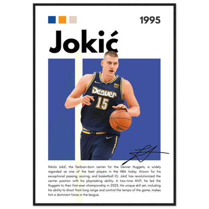 Nikola Jokic Joker Nuggets Minimalist Art Print - Vibrantwalls