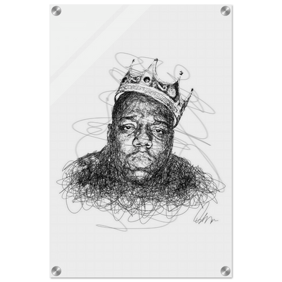 Notorious B.I.G. Scribble Art Acrylic Print – Iconic, Modern, Durable Wall Decor for Any Space - Vibrantwalls