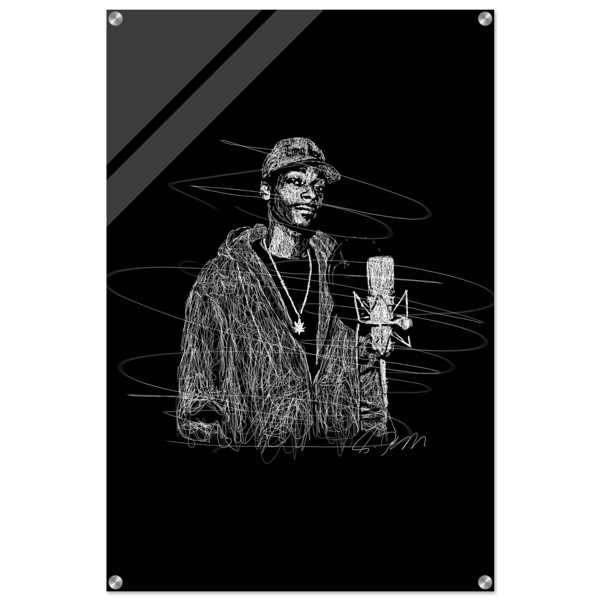 Snoop Dogg 'Scribble' Acrylic Print – Iconic, Modern Hip-Hop Wall Art - Vibrantwalls