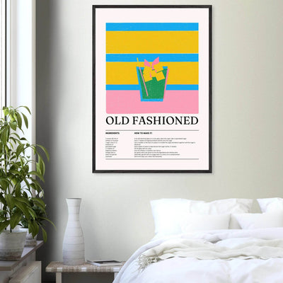 Old Fashioned Cocktail Recipe Art Print - Vibrantwalls