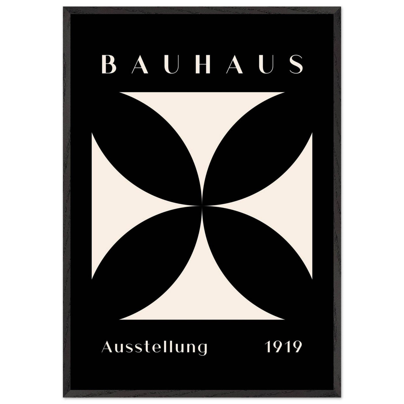 Bauhaus Ausstellung 1919 Black & Cream Minimalist - Vibrantwalls