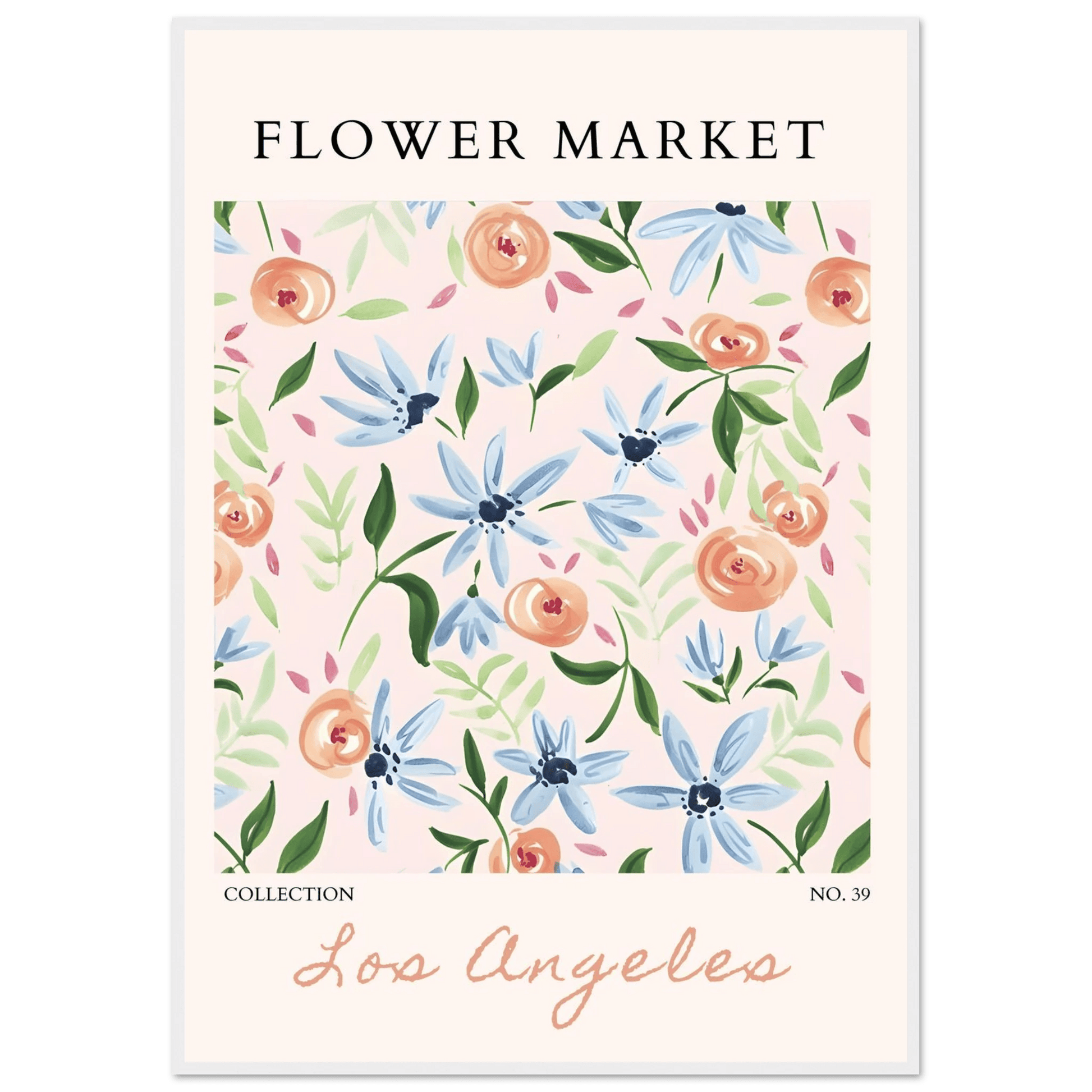 Abstract Floral Framed Poster – Pastel Blossom & Leaf Art Prints | Ready-to-Hang Wall Decor - Vibrantwalls