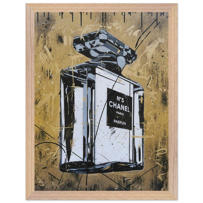 Abstract Chanel N°5 Art Print - Luxury Perfume Wall Art in Premium Mounted Frame - Vibrantwalls