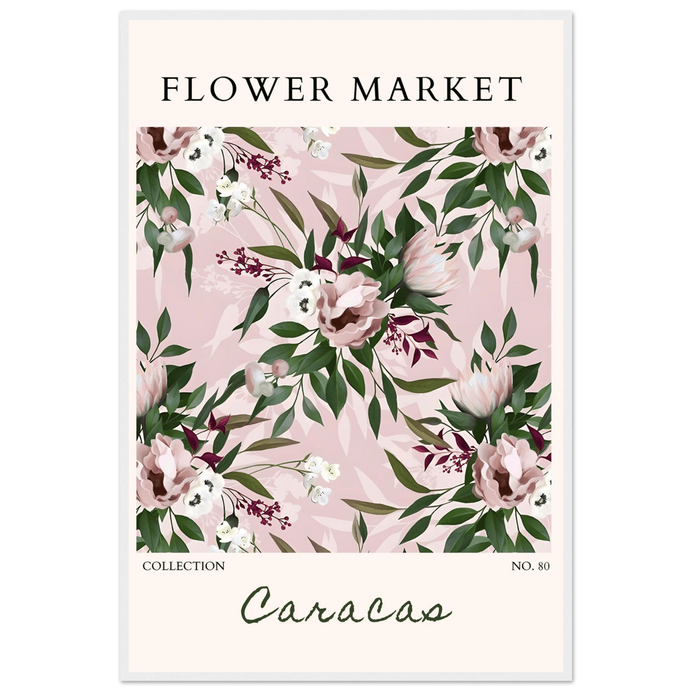 Blush Floral Dream Framed Poster – Elegant Botanical Art Print | Ready-to-Hang in Multiple Sizes & Frame Styles - Vibrantwalls