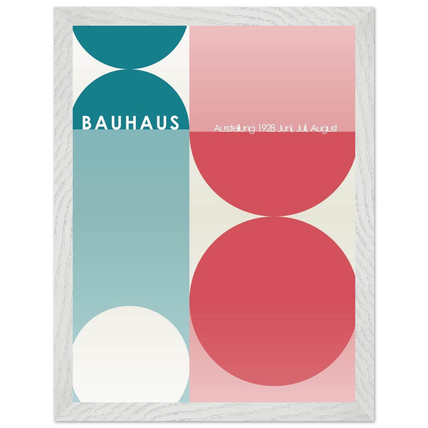 Bauhaus Retro Art Print in Teal and Coral for Unique Retro Decor - Vibrantwalls