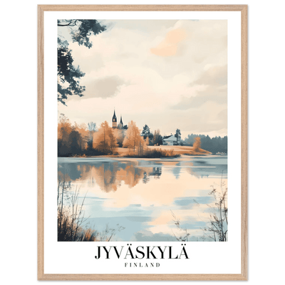 Jyväskylä Finland Framed Poster – Serene Lakeside Wall Art with Vintage-Inspired Charm & Wooden Frame - Vibrantwalls