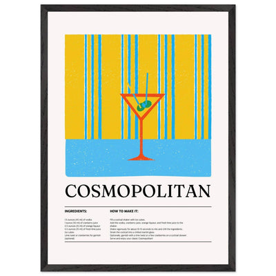 Cosmopolitan Cocktail Recipe City Chic Bar Print - Vibrantwalls