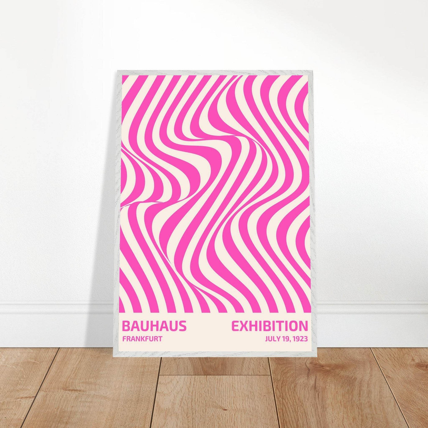 Bauhaus Pink Stripe Abstract Art Print – Modern Minimalist Framed Poster in Multiple Sizes - Vibrantwalls