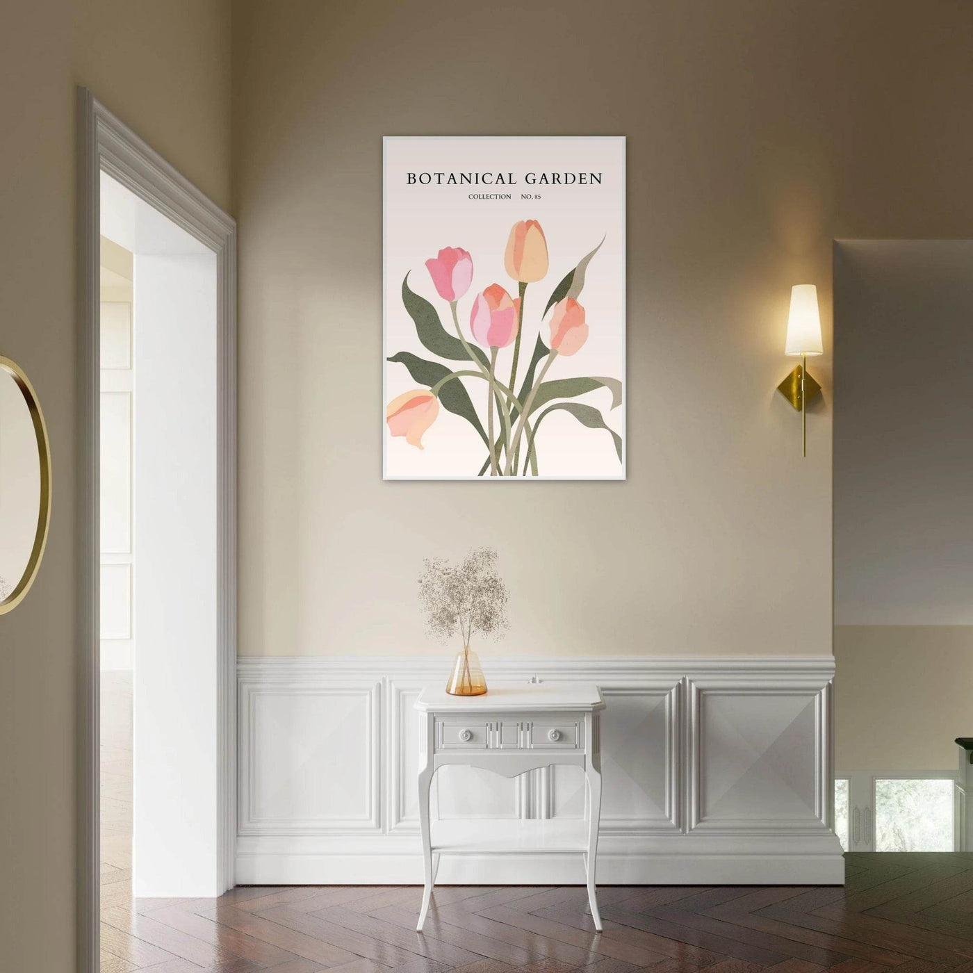 Botanical Garden Framed Posters – Soft Tulip Hues & Abstract Nature Art Prints | Ready-to-Hang in Your Choice of Frame - Vibrantwalls