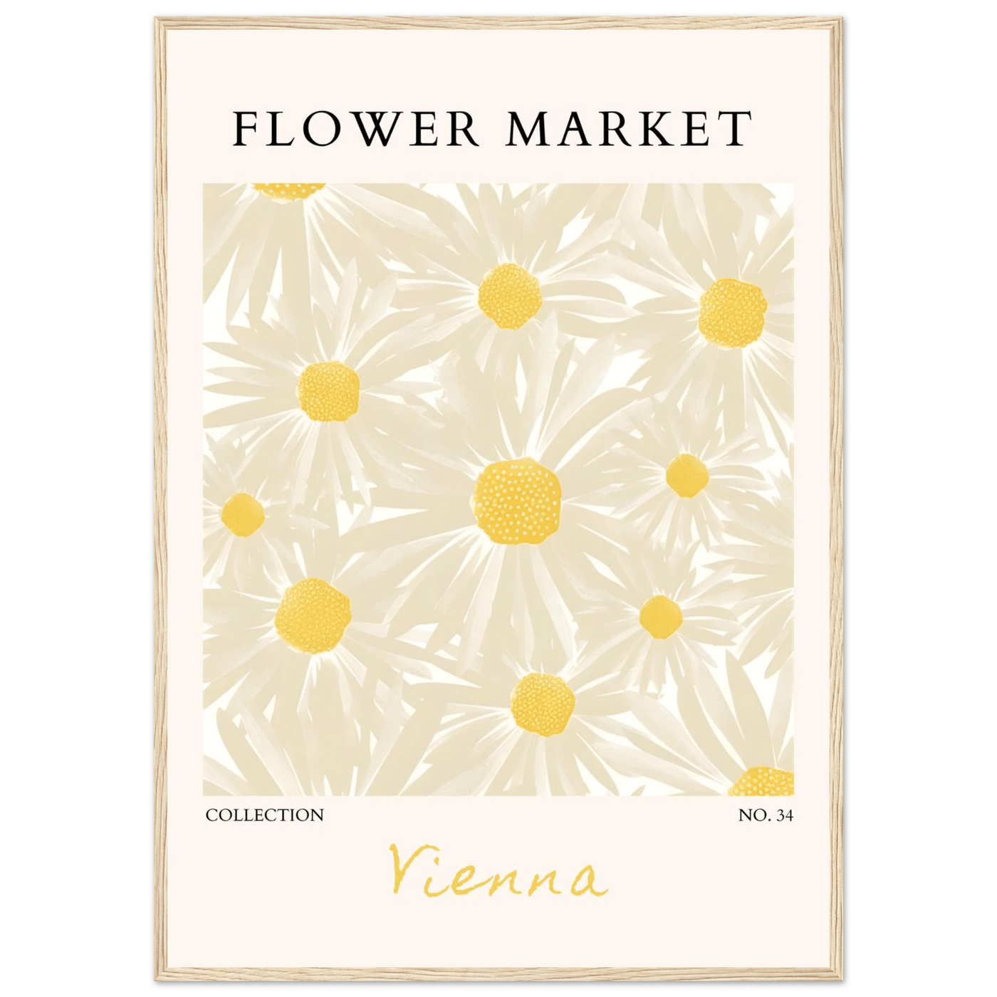 Flower Market Vienna Collection Framed Poster – Daisy Bloom Art Print | Ready-to-Hang Floral Decor - Vibrantwalls