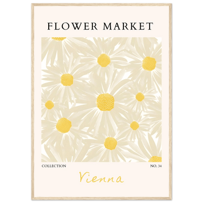 Flower Market Vienna Collection Framed Poster – Daisy Bloom Art Print | Ready-to-Hang Floral Decor - Vibrantwalls