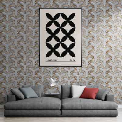 Bauhaus 1919 Black & Beige Circles - Vibrantwalls