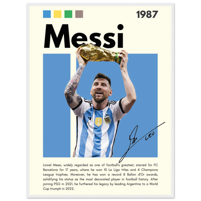 Lionel Messi World Cup Champion Framed Poster 60x80 cm 24x32″ White frame Vibrantwalls