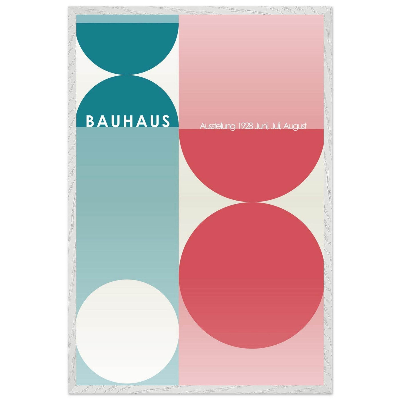 Bauhaus Retro Art Print in Teal and Coral for Unique Retro Decor - Vibrantwalls