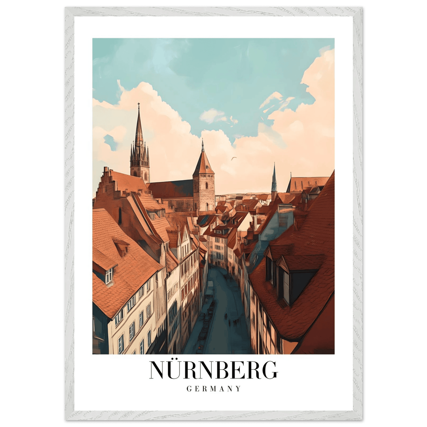 Nürnberg Germany Framed Poster – Vintage Travel Wall Art with Wooden Frame - Vibrantwalls