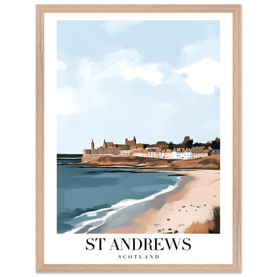 St Andrews Scotland Framed Poster – Coastal Town Wall Art with Wooden Frame - Vibrantwalls