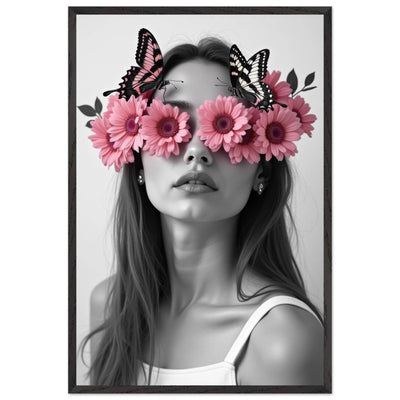 Woman With Flowers Decor - Elegant Floral Art for Home Decor - Vibrantwalls